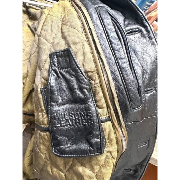 Wilsons Leather Y2K Men Polished Thinsulate Outerwear Quilted Lining Jacket S - Picture 6 of 11